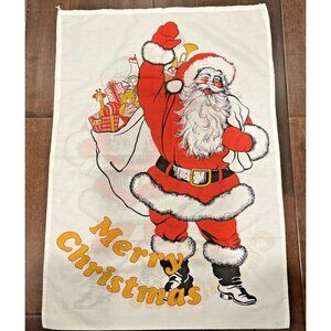 Vintage Christmas‎ Pillowcase Santa Sack toys 50% Polyester/ cotton England